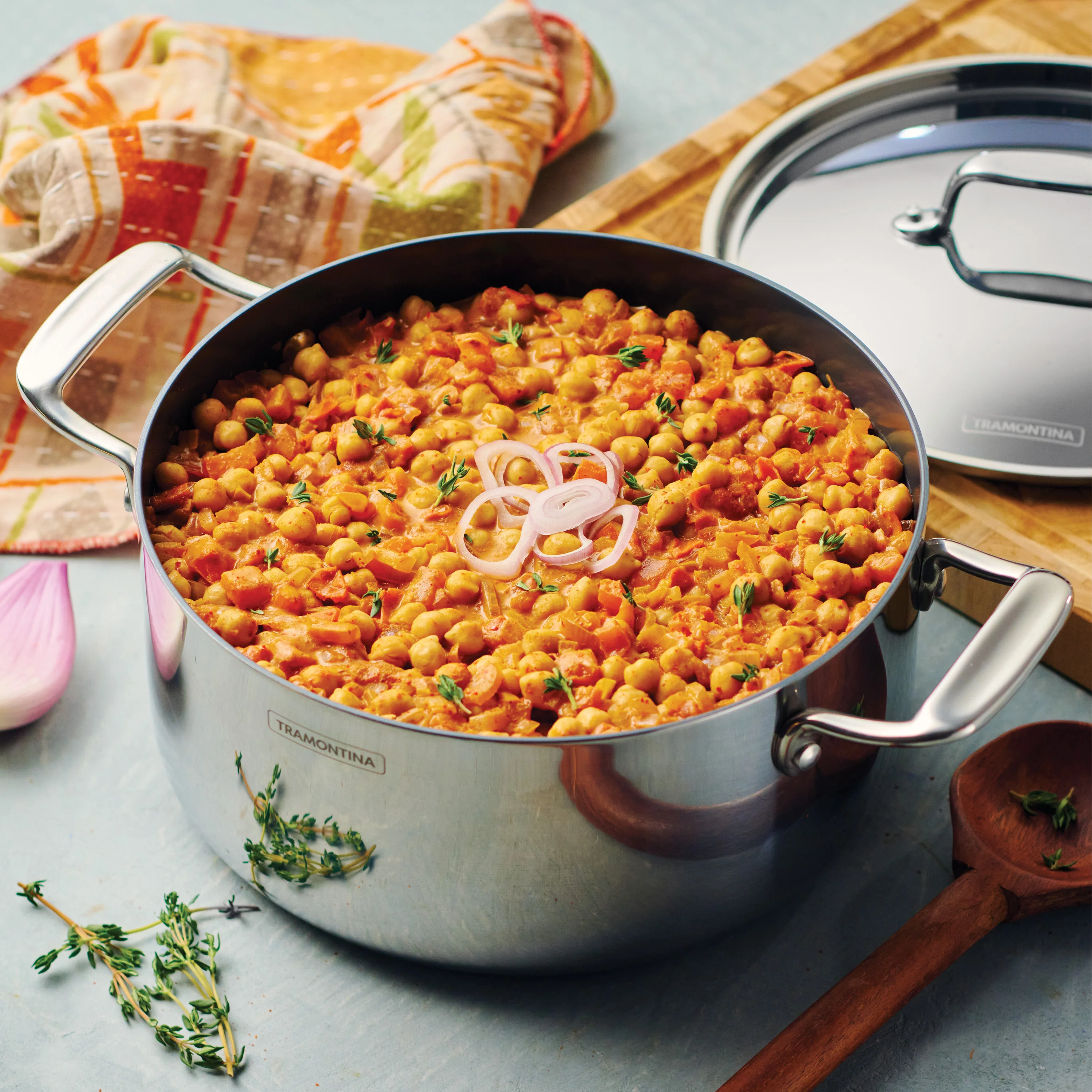 Utsava Tri-Ply Clad Covered Casserole with Ceramic Interior - Image 3