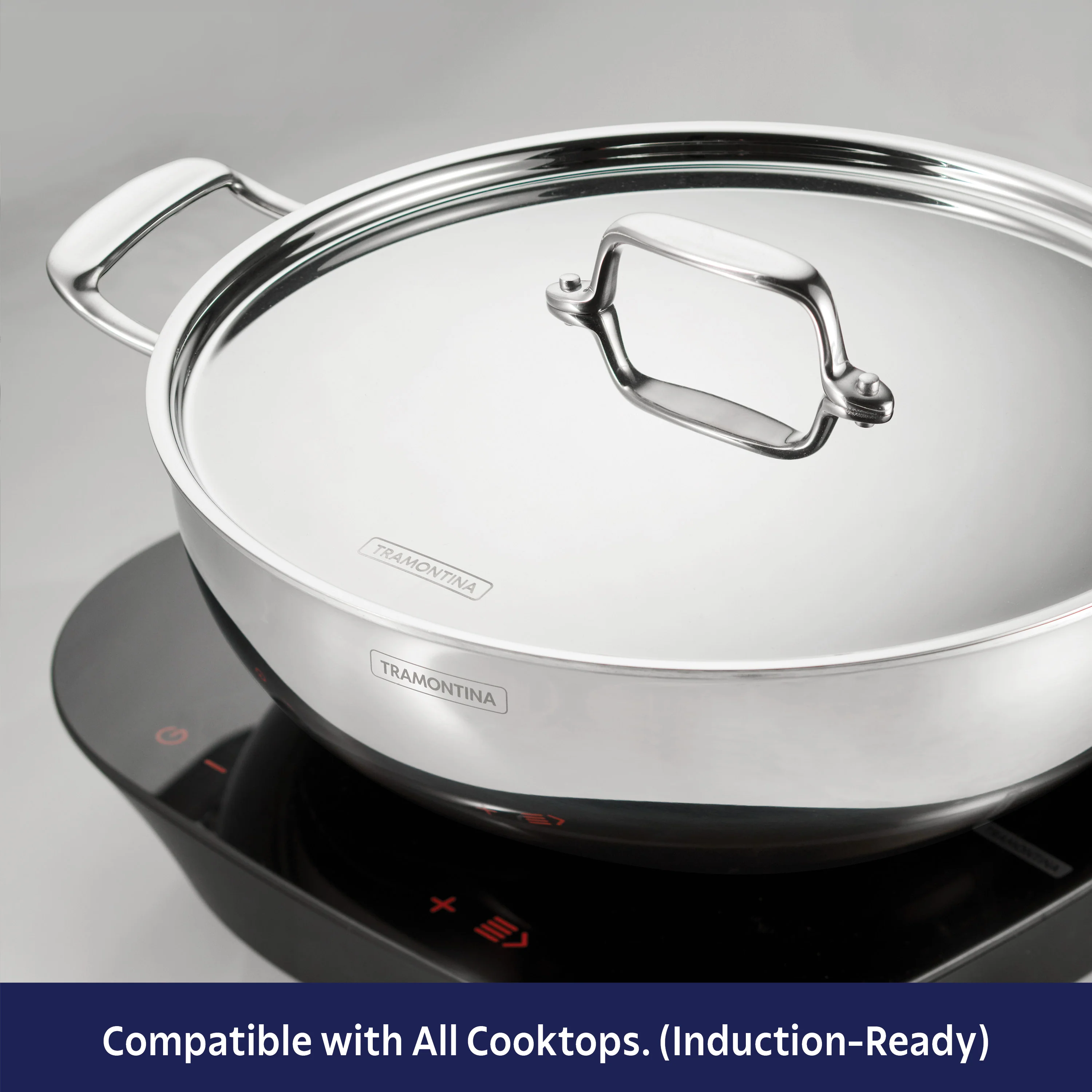 Utsava Tri-Ply Clad Covered Kadai with Ceramic Interior - Image 9