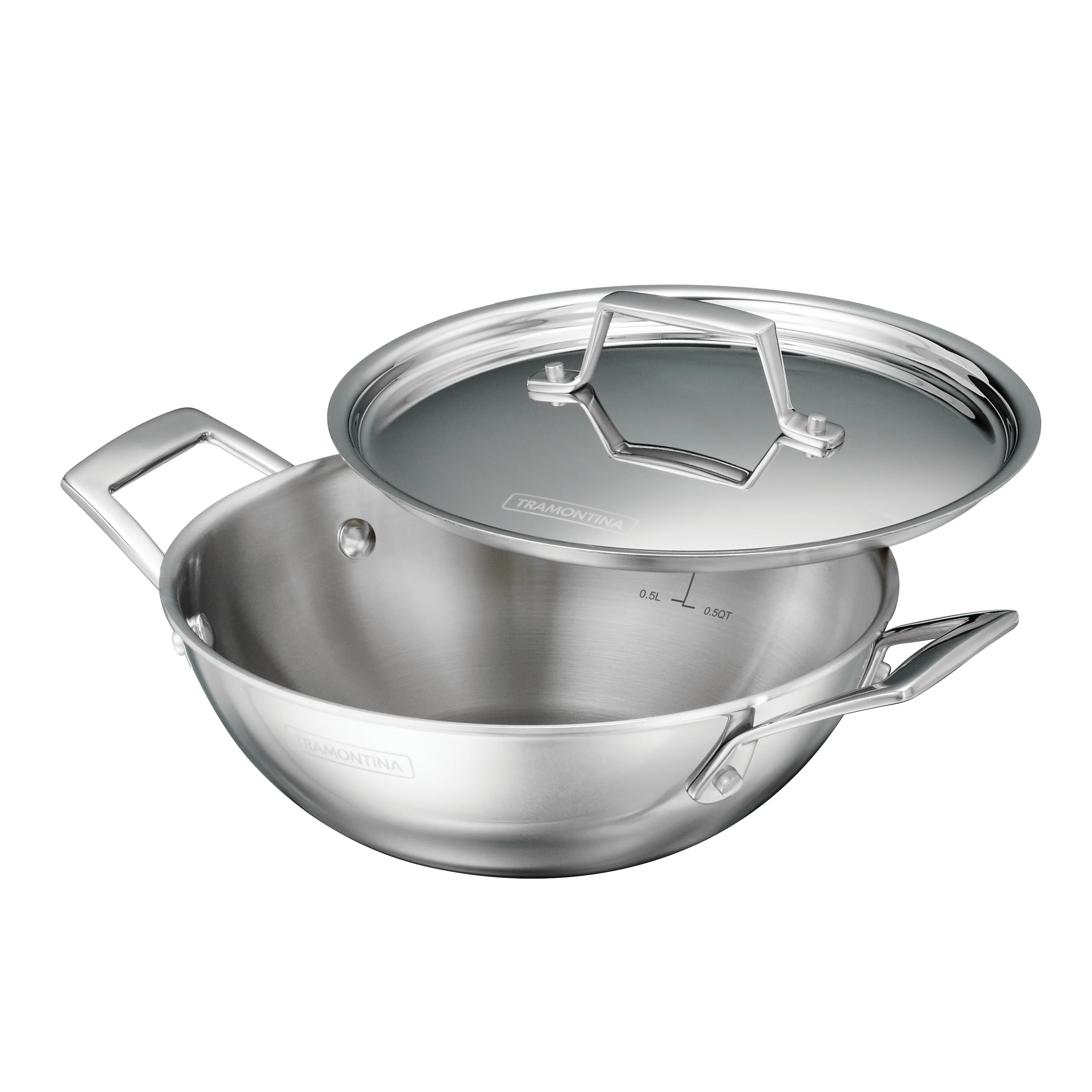 Utsava Tri-Ply Clad Stainless Steel Covered Kadai - Image 12