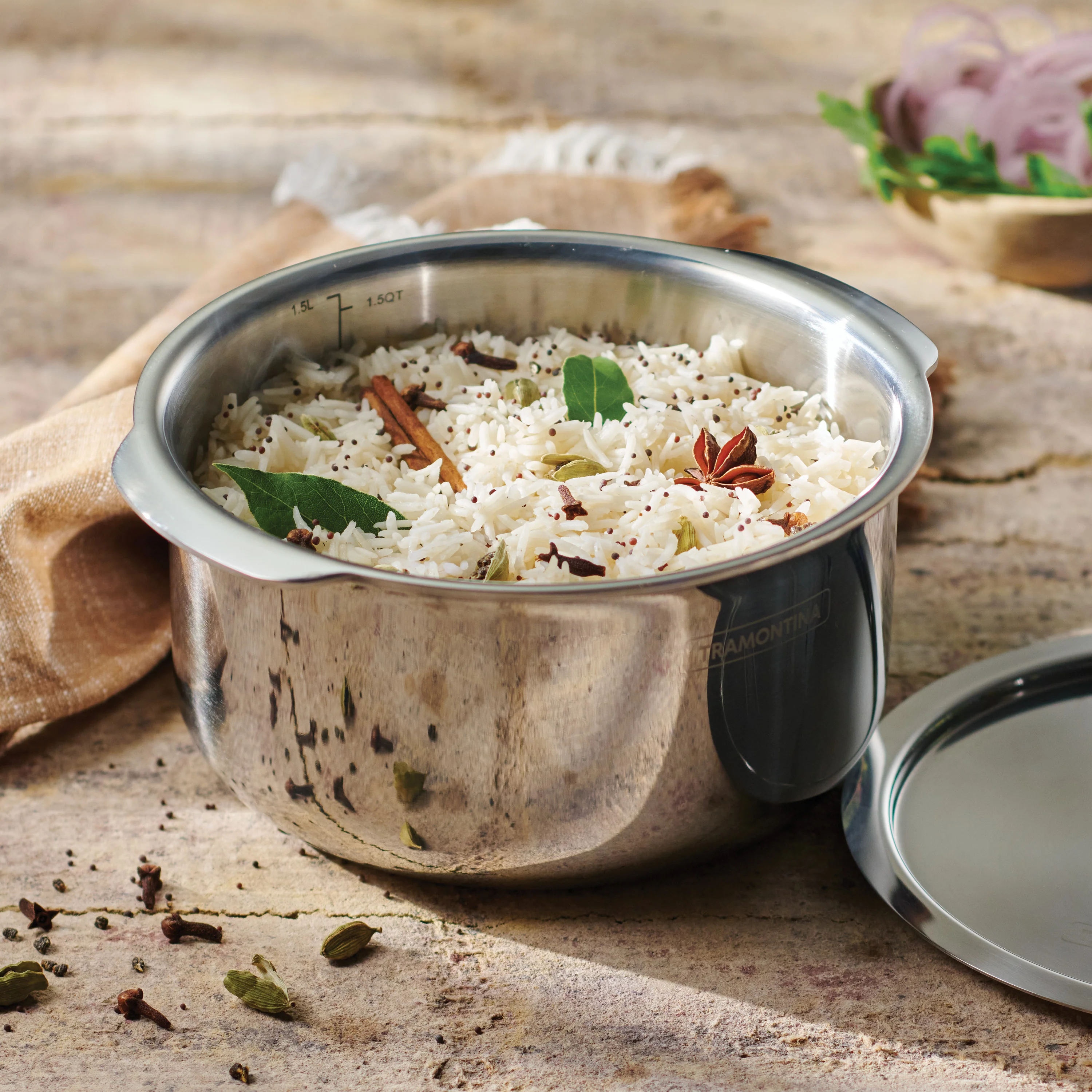 Utsava Tri-Ply Clad Stainless Steel Covered Tope Patila - Image 10